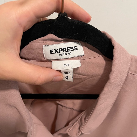 Express Portofino Slim Shirt in Blush - Picture 3 of 4